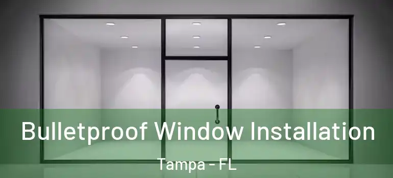  Bulletproof Window Installation Tampa - FL